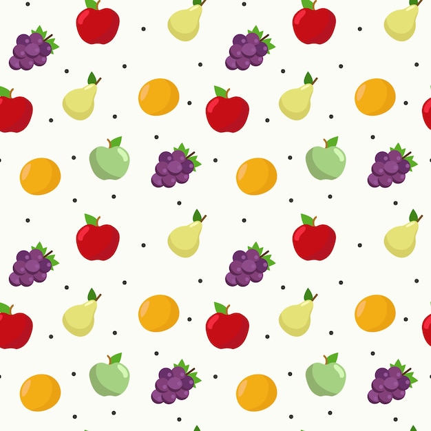 Motif De Fruits Tropicaux Sans Soudure Sur Fond Blanc.