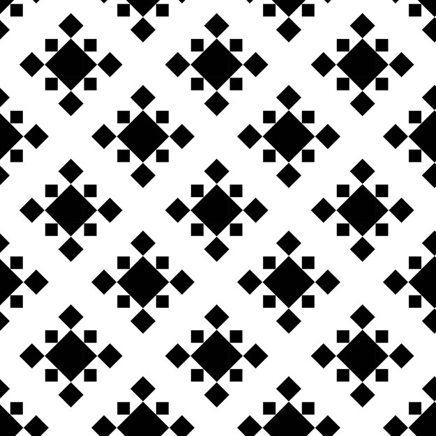 Motif géométrique abstrait avec des carrés, des rayures, des lignes, fond sans couture, ornement blanc et noir.