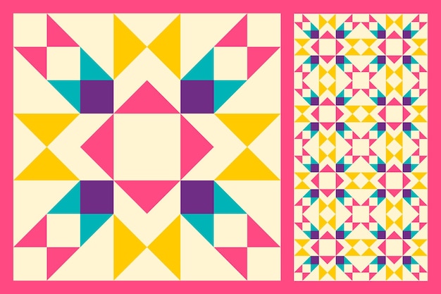 Motif géométrique abstrait inspiré du matelassage de couette
