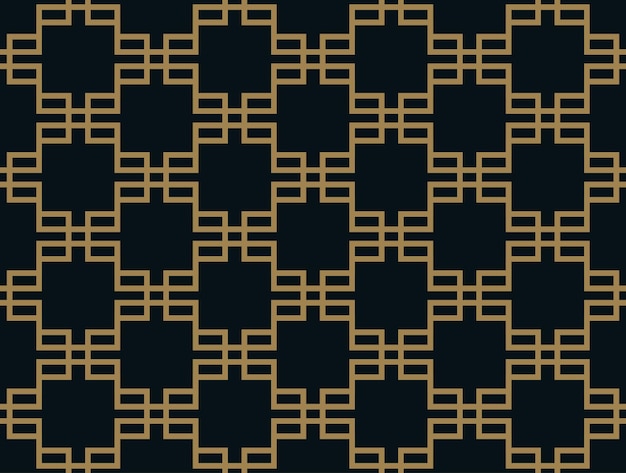 Motif géométrique abstrait avec des lignes Un fond vectorielle continue Bleu noir et or texture