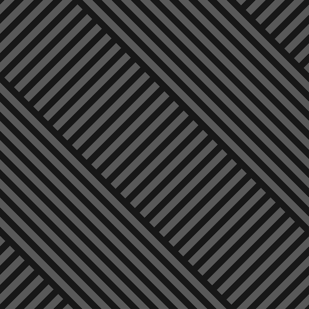Motif géométrique diagonale sans soudure de vecteur texture rayée gris foncé fond linéaire sans fin