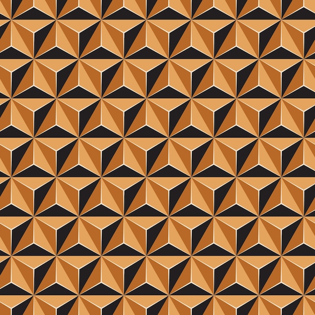 motif géométrique harmonieux 3d. Fond de triangles marron et noir beige