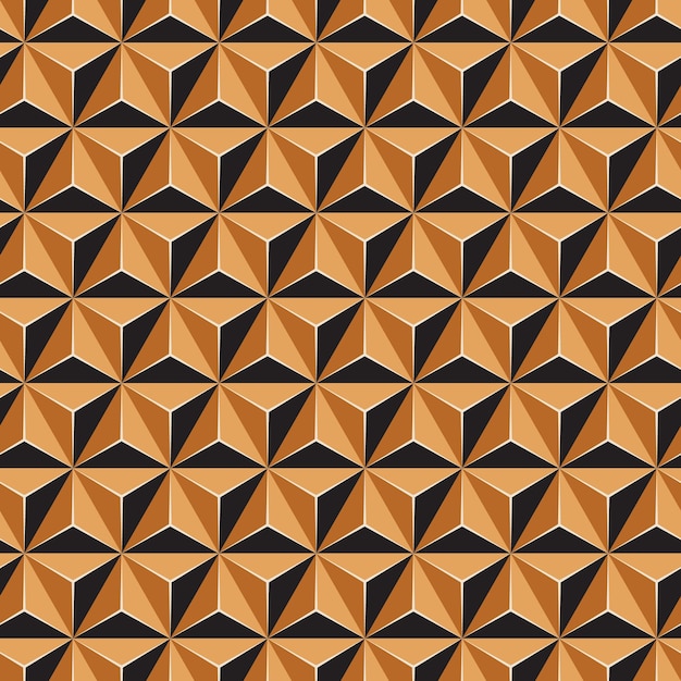 motif géométrique harmonieux 3d. Fond de triangles marron et noir beige