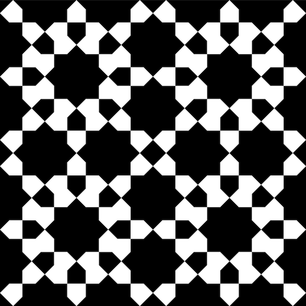 Motif Géométrique Sans Couture Dans Le Style Arabe Zellij En Noir Et Blanc