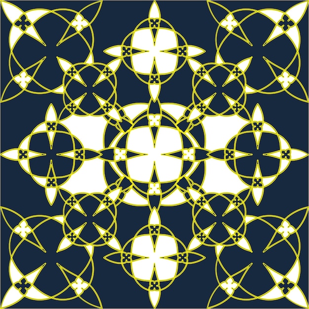 Motif géométrique sans couture en jaune sur fond sombre Thème pour impression sur emballage en tissu