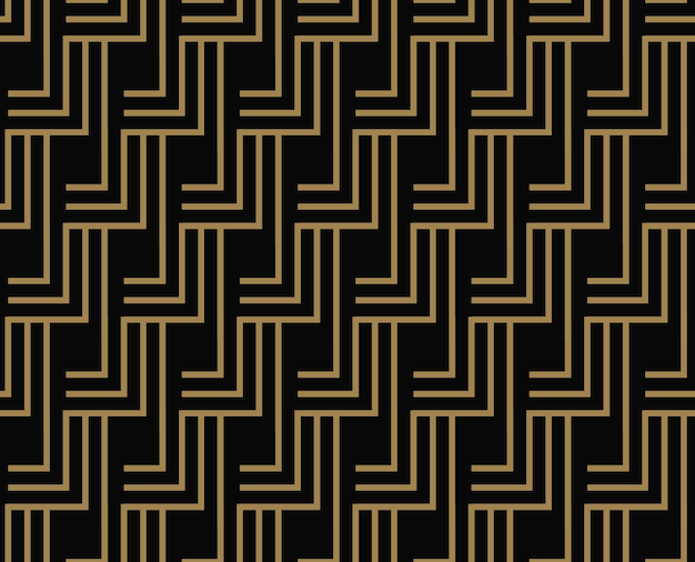 Motif géométrique sans couture par lignes de rayures Fond vectorielle continue Texture noire