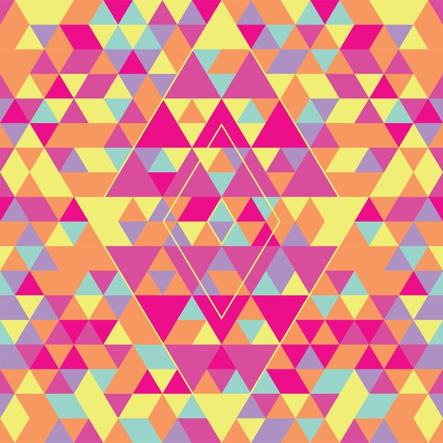 Motif Géométrique Sans Couture Avec Triangles Colorés Rose Jaune Et Violet