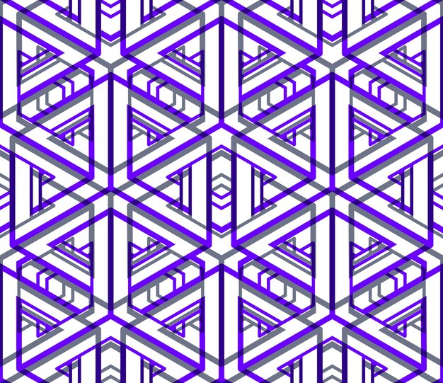 Motif géométrique sans soudure entrelacé abstrait coloré, EPS10. Toile de fond illusoire lumineuse avec des figures entrelacées en trois dimensions. Revêtement contemporain graphique.