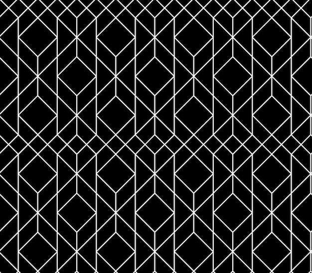 Motif géométrique sans soudure. Vector abstrait classique en couleur noir et blanc