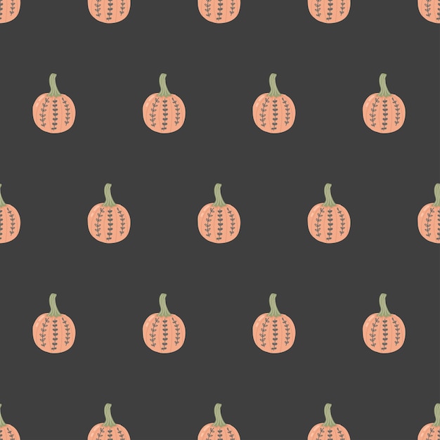 Motif Halloween Citrouilles Dessinées Sur Fond Noir Motif Pour Textiles Salfecto Papiers Peints Tissus