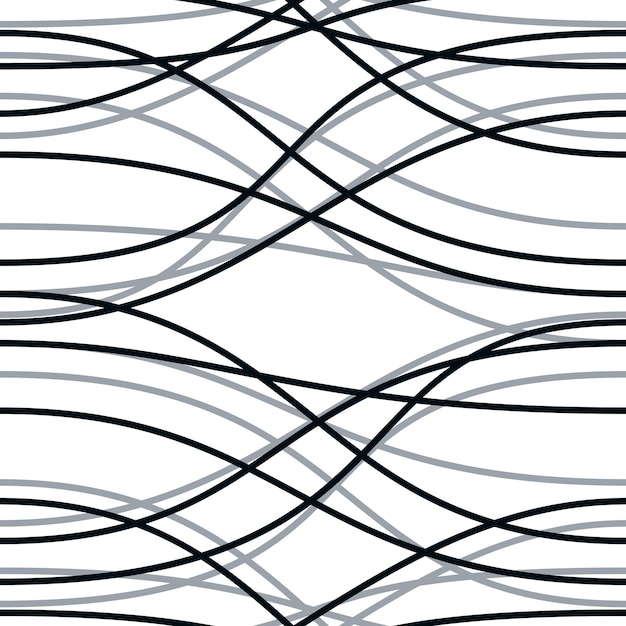 Motif Harmonieux De Lignes Sinueuses Emmêlées, Arrière-plan Vectoriel Répété Sans Fin, Motif De Papier Peint à Rayures Artistiques à La Mode. Utilisable Pour Le Tissu, Le Papier Peint, L'emballage, Le Web Et L'impression.