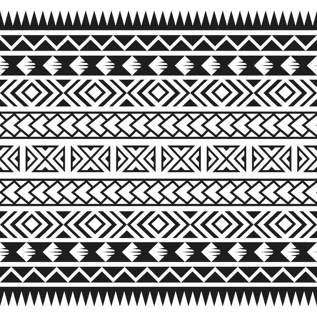Motif hawaïen sans couture tribal maori polynésien.