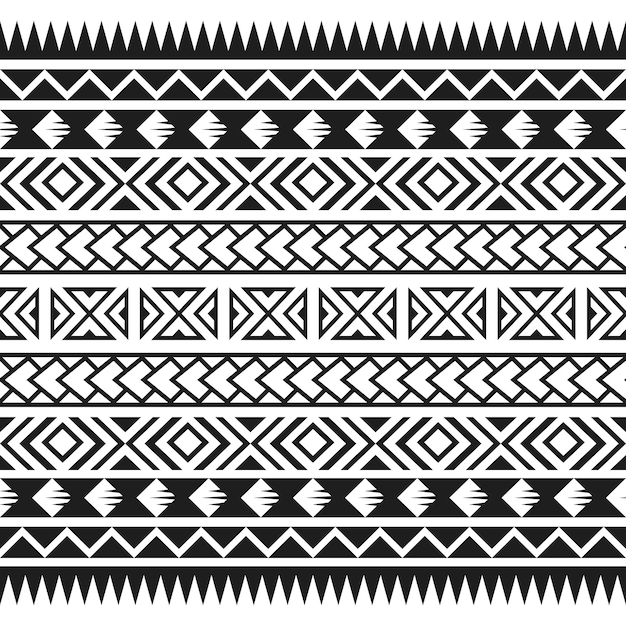 Motif Hawaïen Sans Couture Tribal Maori Polynésien.