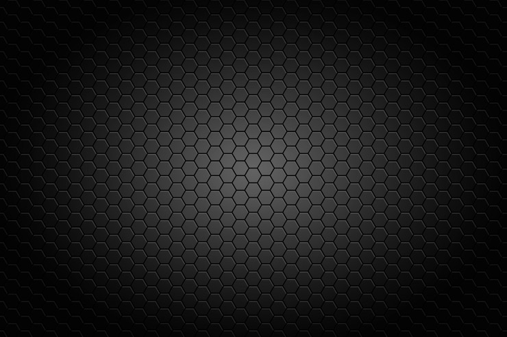 Vecteur motif hexagonal en métal noir foncé forme géométrique abstraite fond d'écran design