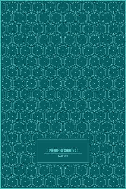 motif hexagonal unique avec fond turquoise foncé