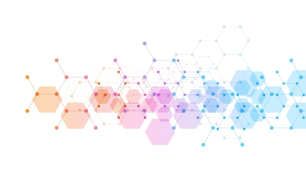 Motif hexagones sur fond gris. Structure moléculaire de la recherche génétique