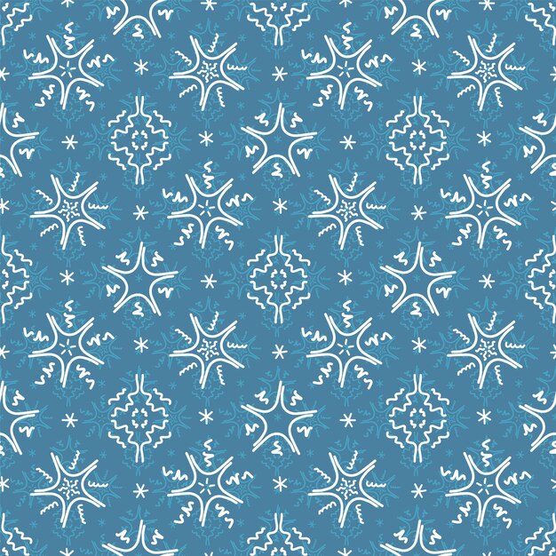 Le motif homogène du Nouvel An avec des étoiles et des flocons de neige
