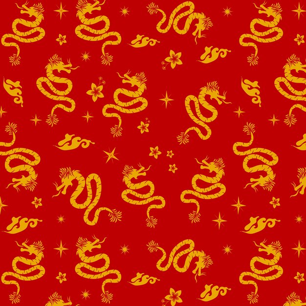 Vecteur le motif d'icône vectorielle du dragon du nouvel an chinois 2024