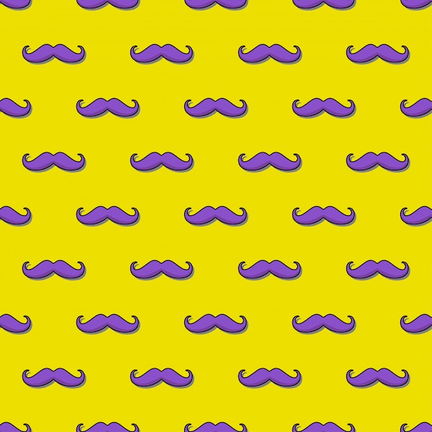 Vecteur motif d'illustration avec moustaches jaunes et violettes pouvant être utilisé pour la campagne de novembre en faveur de la santé masculine