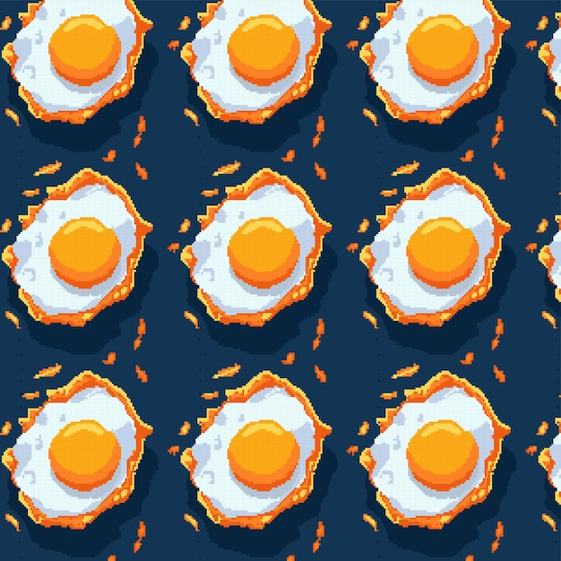 motif d'images d'oeufs de poule avec style pixel