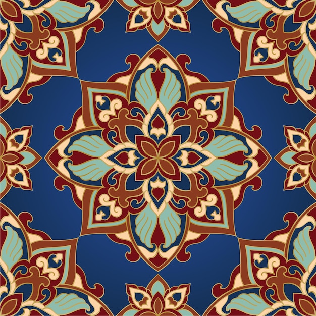 Vecteur motif indien abstrait avec des mandalas.