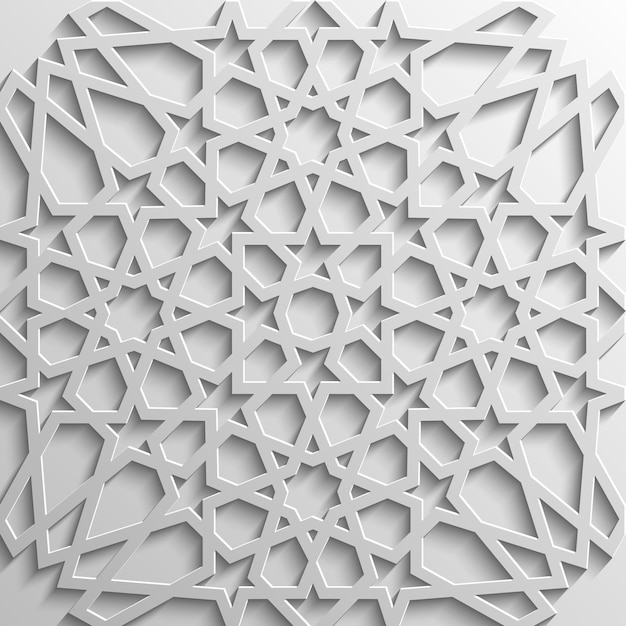 Motif Islamique Blanc En Illustration Vectorielle De Style 3d