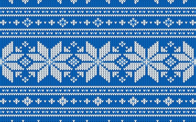 Motif Jacquard De Noël Avec Des Formes Géométriques Blanches Et Bleues