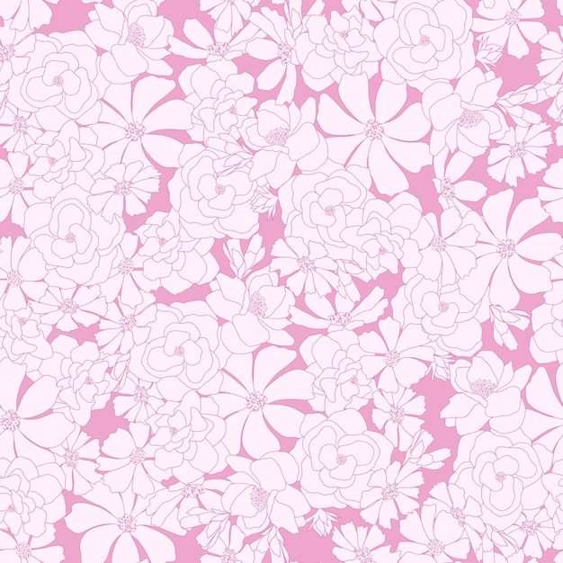 Motif de jardin de fleurs vintage rose