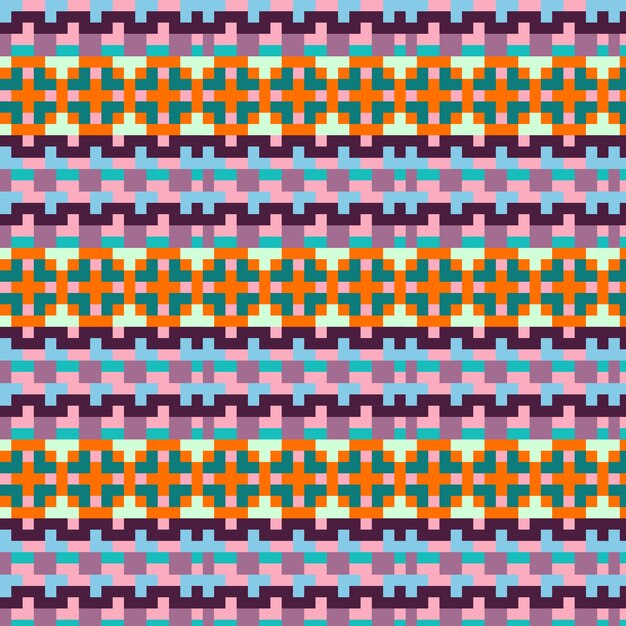 Vecteur motif de jeu de pixels pour tissu en forme de boîte