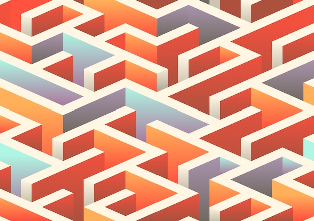 Motif de labyrinthe sans soudure isométrique.