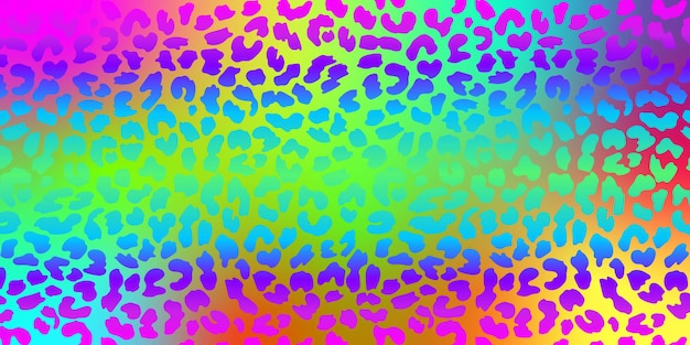 Motif léopard néon. Fond tacheté de couleur arc-en-ciel. Imprimé animal de vecteur. Fond d'écran