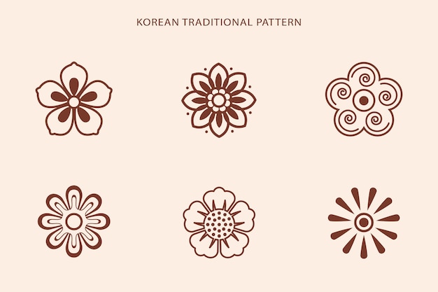 Motif De Lignes Traditionnelles Coréennes Symbole De Chine De Corée De Style Asiatique