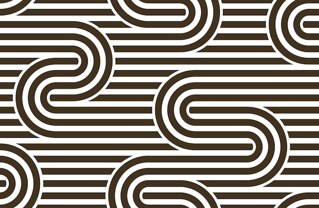 Motif de lignes transparentes, abstrait vectoriel géométrique à rayures, filet à rayures linéaire, labyrinthe optique, réseau web. Conception en noir et blanc.
