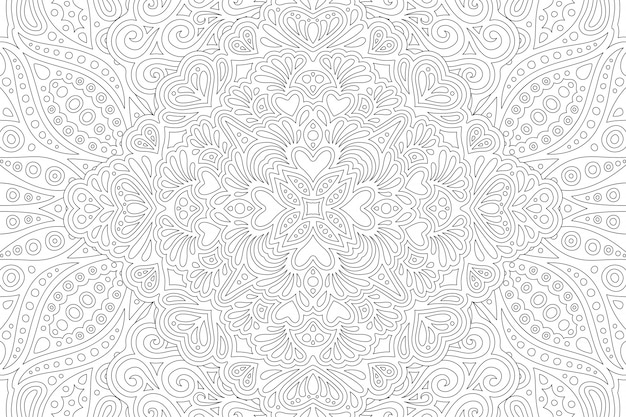 Motif Linéaire Pour Les Formes De Coeur De Page De Livre à Colorier