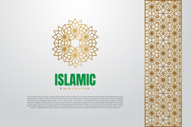 Motif De Luxe Doré Arabe Islamique Sur Fond Gris Avec Motif Géométrique Vecteur Premium