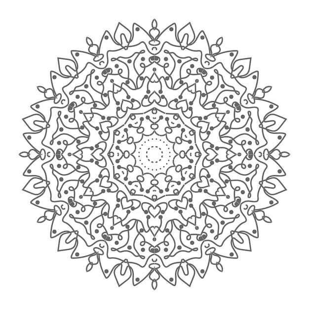 Motif De Mandala En Dentelle Monochrome Doodle