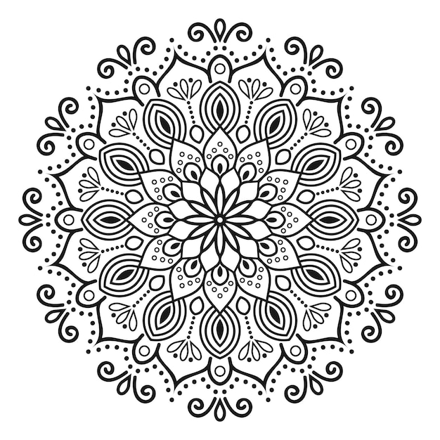 Motif Mandala Noir Et Blanc