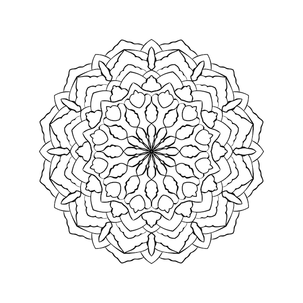 Motif de mandala rond dessiné à la main Illustration vectorielle Élément pour les pages à colorier Ornement de dentelle