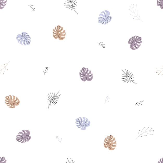 Motif Marin Sans Couture Dans Des Tons Beiges Sur Fond Blanc Dans Un Style Doodle