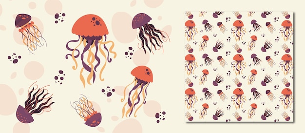 Motif de méduses sans soudure