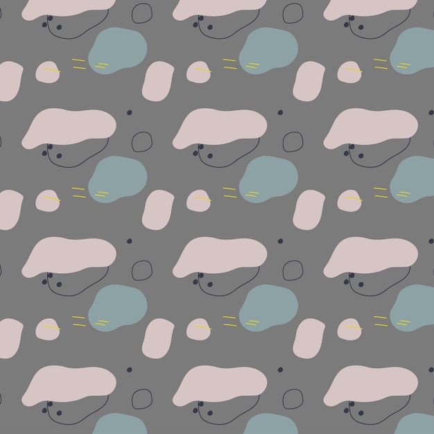 Motif de Memphis dans le paquet de fond de style contemporain naturel Illustration vectorielle textile