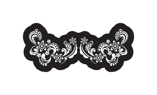 Vecteur motif monogramme avec fleurs baroques rétro illustration vectorielle isolée