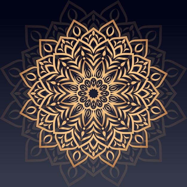 Motif De Motif De Motif Mandala Sur Fond Noir