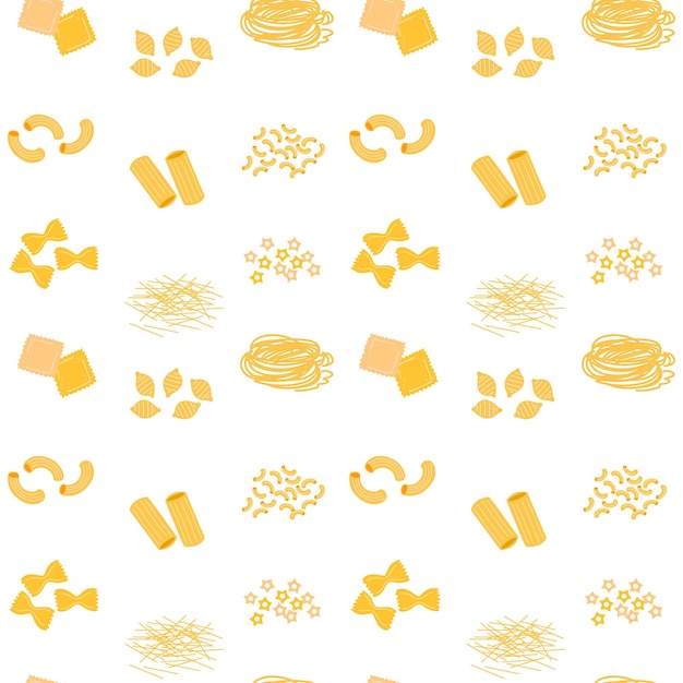 Vecteur motif multicolore sans couture avec cornes de pâtes illustration vectorielle pour la cuisine imprimer ou textiles