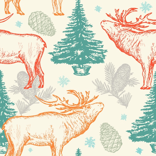 Motif de Noël avec des cerfs