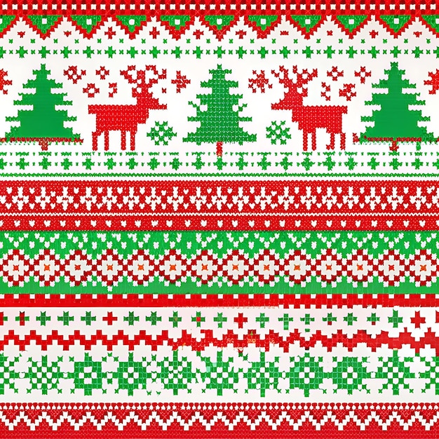 Un motif de Noël festif sans couture avec des rennes et des pins