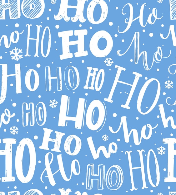 Motif de Noël Fond transparent avec texte hohoho Emballage cadeau papier bleu et blanc