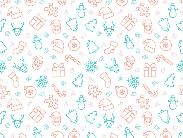 Motif de Noël pastel doux sur fond blanc