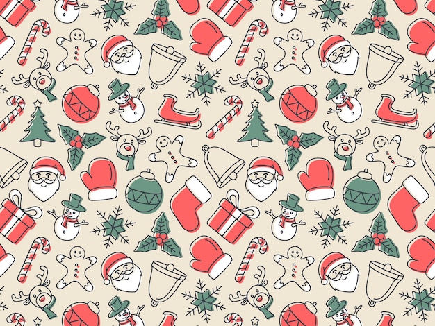 Le motif de Noël sans couture est un joli motif d'arrière-plan d'hiver.