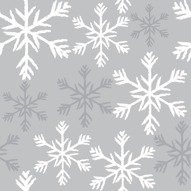 Motif De Noël Sans Couture Avec Motif De Flocons De Neige Argentés